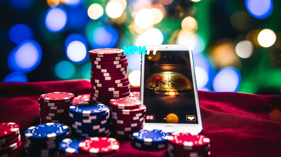 XPK77 casino presented on mobile device in Pakistan with slots and live games